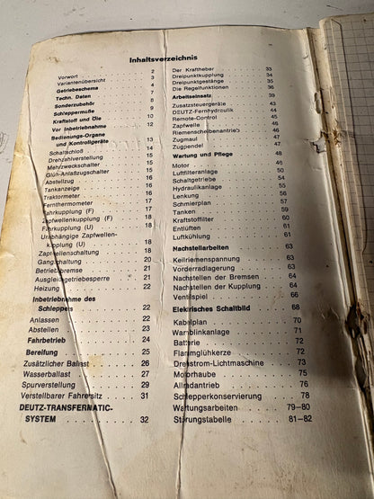 Betriebsanleitung Deutz D5506 mit Stromlaufplan und Fehlertabelle